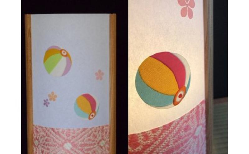 着物生地で作ったおしゃれな行灯 カラフルな紙風船【あんどん 工芸品 和風 置物 壁飾り インテリア】