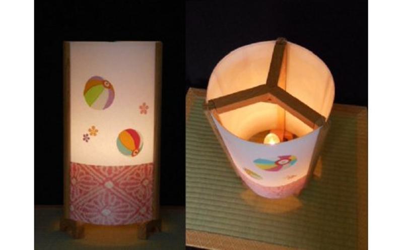 着物生地で作ったおしゃれな行灯 カラフルな紙風船【あんどん 工芸品 和風 置物 壁飾り インテリア】
