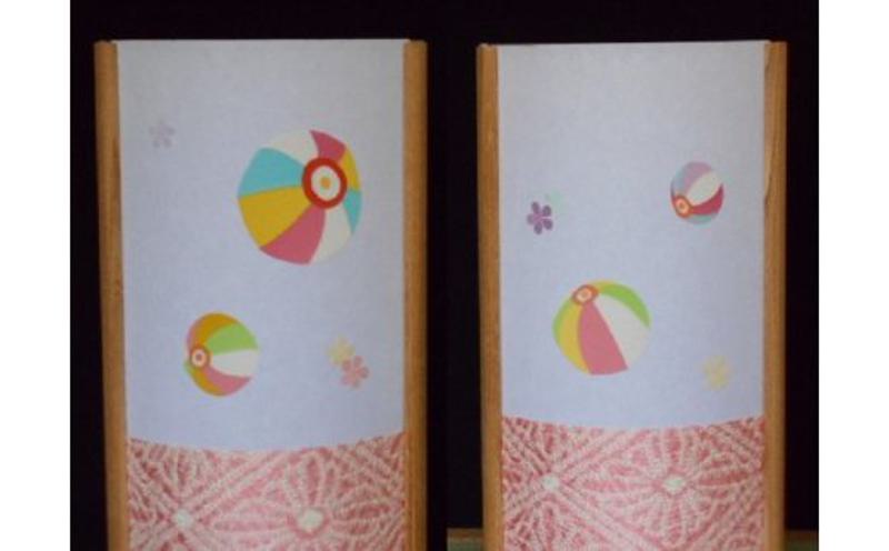着物生地で作ったおしゃれな行灯 カラフルな紙風船【あんどん 工芸品 和風 置物 壁飾り インテリア】