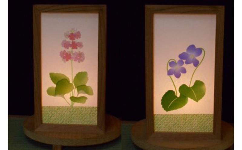 正絹着物生地で作ったおしゃれな行灯 四季の花【あんどん 工芸品 和風 置物 壁飾り インテリア】