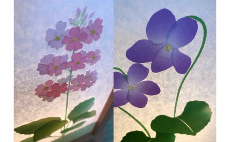 正絹着物生地で作ったおしゃれな行灯 四季の花【あんどん 工芸品 和風 置物 壁飾り インテリア】