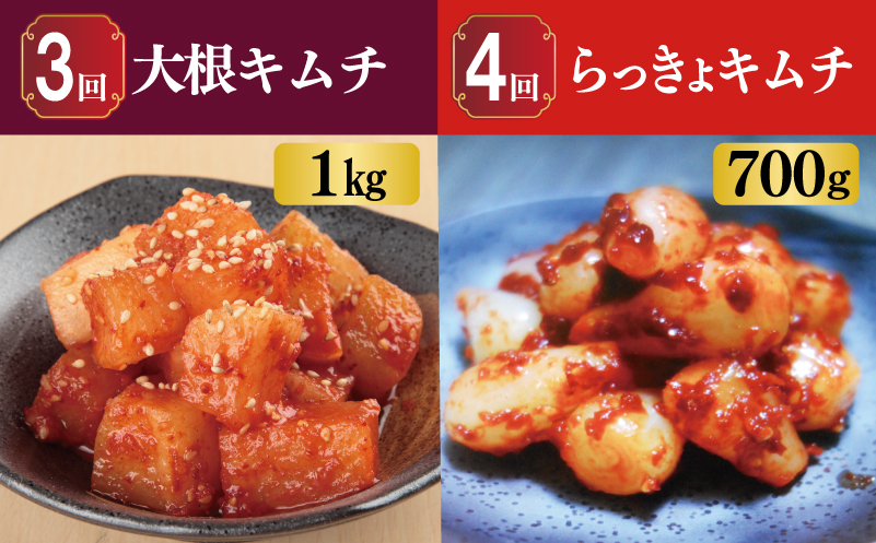 【リピーター続出】6種 キムチ食べ比べ 定期便 全6回【毎月配送コース 高評価 人気 惣菜 きむち 漬物 韓国グルメ おつまみ 家計応援 お楽しみ 福袋】