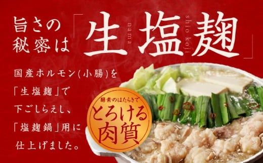 牛もつ鍋セット 9人前【国産 牛肉 ホルモン 塩こうじ スープ付き モツ 鍋 高評価 冷凍 鍋セット 簡単調理】