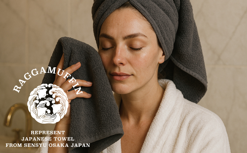 高級泉州タオル ラガマフィン バスタオル フェイスタオル グレー 合計6枚（3枚×2種）【国産 日用品 上質 タオル 国内製造】