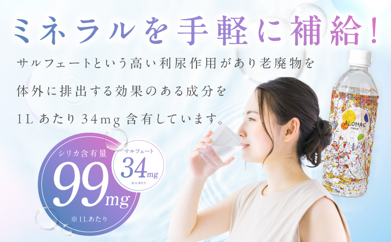 シリカ水 500ml×40本【ALOHAS 国産 天然水 ミネラルウォーター 高濃度シリカ 飲料水 防災 備蓄 ペットボトル 圧倒的企業努力】