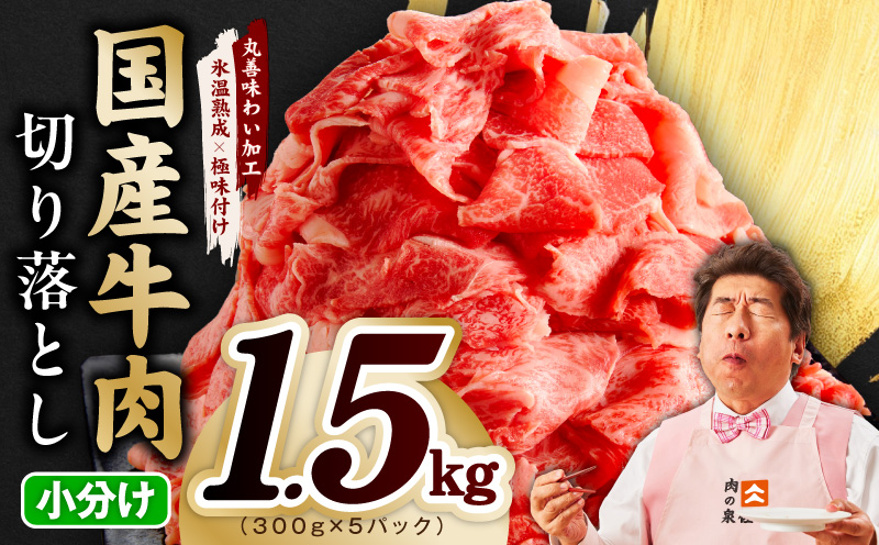 【スピード発送】国産牛 切り落とし 1.5kg 小分け 300g×5P【国産 牛肉 氷温熟成×極味付け 訳あり サイズ不揃い カレー 牛丼 野菜炒め 肉じゃが 家計応援】
