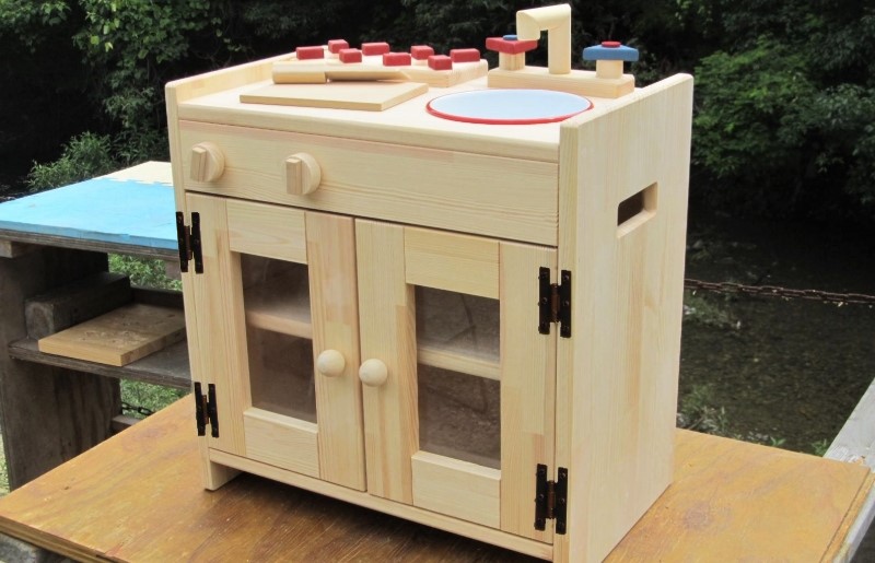 受注生産】SOSION夢工場 おままごとキッチン 手作り木製