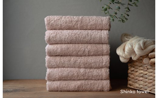 【TVで紹介！】おぅ！え〜やん フェイスタオル（ローズ）6枚【泉州タオル 国産 吸水 普段使い 無地 シンプル 日用品 家族 ファミリー】