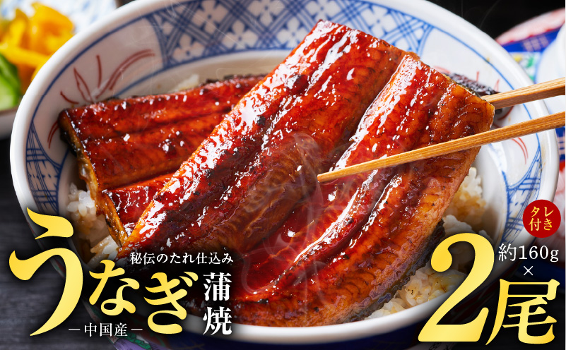 秘伝のたれ仕込み うなぎ蒲焼 合計 320g（約160g×2尾）鰻 ウナギ 中国産 温めるだけ 簡単 レンジ調理 ふっくらふわふわ 炭火焼き 備長炭 手焼き
