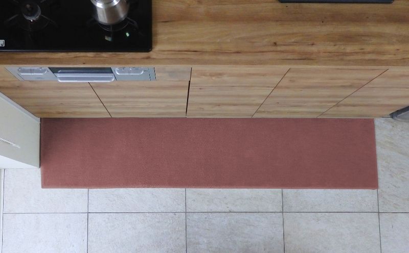 北欧風キッチンマット ラグマットタイプ 45×270cm ノーマル型 ライトマホガニー 抗菌防臭 SEK 織人しきもの屋工房