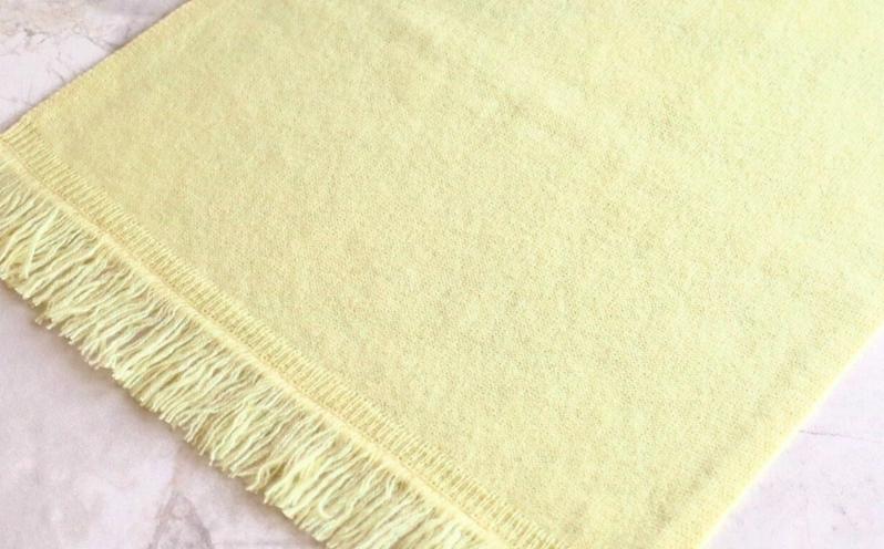 『Noble Fibre』100％カシミヤ・マフラー レモンイエロー【高級 カシミア おしゃれ ファッション 防寒 かしみあ】