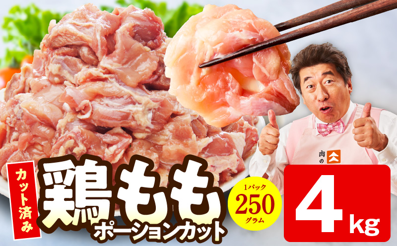 【カット済み】国産 鶏肉もも 4kg【スピード発送 氷温熟成×極味付け 小分け とり もも 簡単調理 唐揚げ 親子丼 家計応援 大阪 泉佐野 大阪府 泉佐野市】