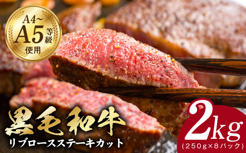 A5/A4ランク 黒毛和牛 リブロースステーキカット 合計2kg（250g×8P）【極味付け肉】
