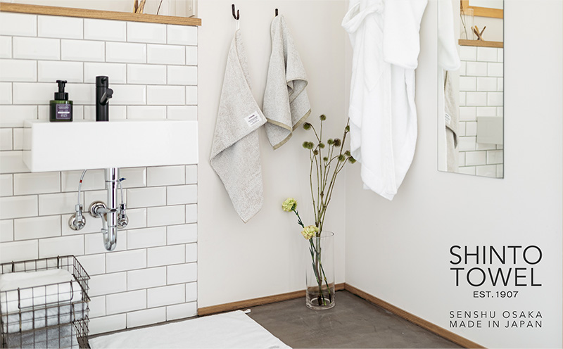 SHINTO TOWEL「ユキネ・バスタオル」aka（赤） 【オーガニックコットン100% 国産 吸水 普段使い シンプル 日用品 家族 ファミリー】