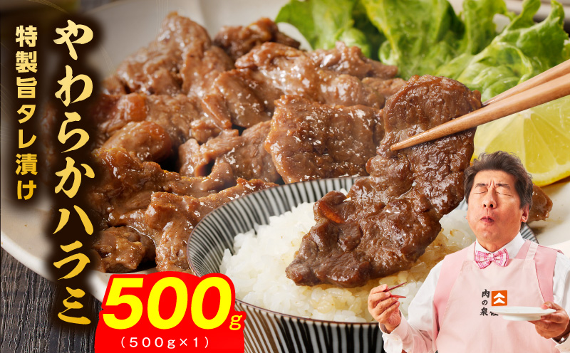 やわらかハラミ 500g【氷温熟成×特製旨ダレ 味付き 訳あり サイズ不揃い 小分け 焼くだけ 焼肉】