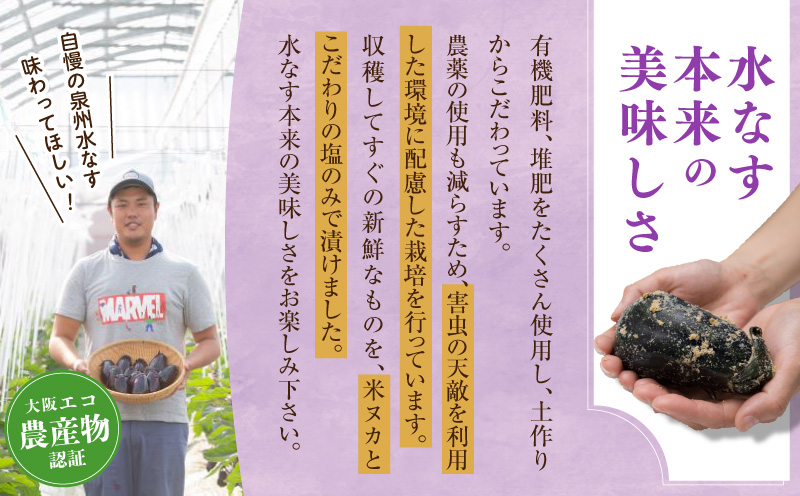 特選 無添加 水なす漬け 4個【新鮮 野菜 泉佐野産 茄子 やさい TONOファーム 高評価 数量限定 大阪 泉佐野 大阪府 泉佐野市】