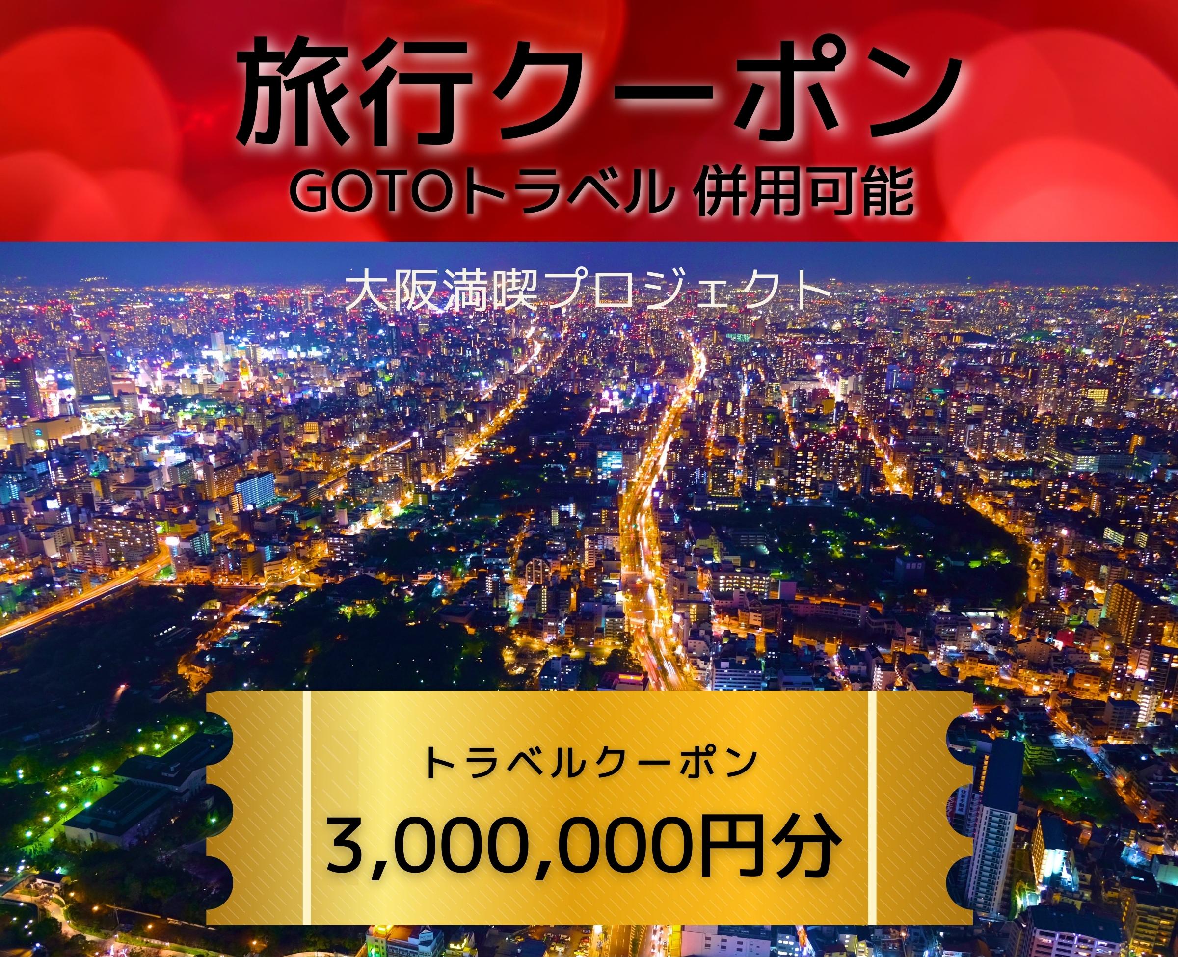 G151 【期間限定】旅行クーポン券（3,000,000円分）GOTOトラベル併用可能【泉佐野市】