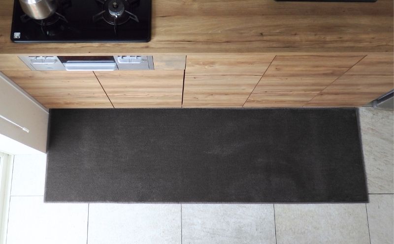 北欧風キッチンマット ラグマットタイプ 65×255cm ノーマル型 チャコール 抗菌防臭 SEK 織人しきもの屋工房
