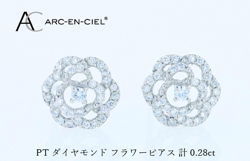 ARC-EN-CIEL PTダイヤピアス(計0.28ct）