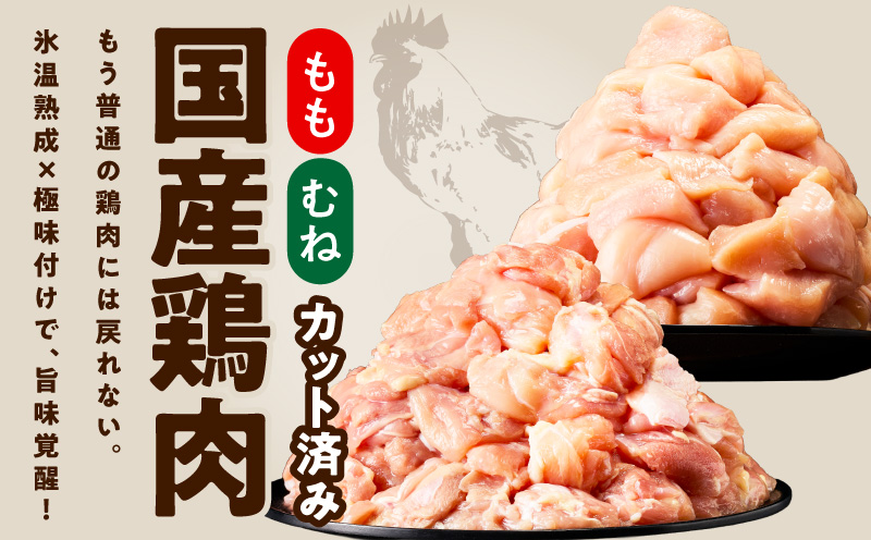 【カット済み】国産 鶏肉セット 定期便 4.2kg（もも ＆ むね） 全6回【氷温熟成×極味付け 小分け 鶏肉 とり 簡単調理 唐揚げ 親子丼 冷凍 毎月配送コース】