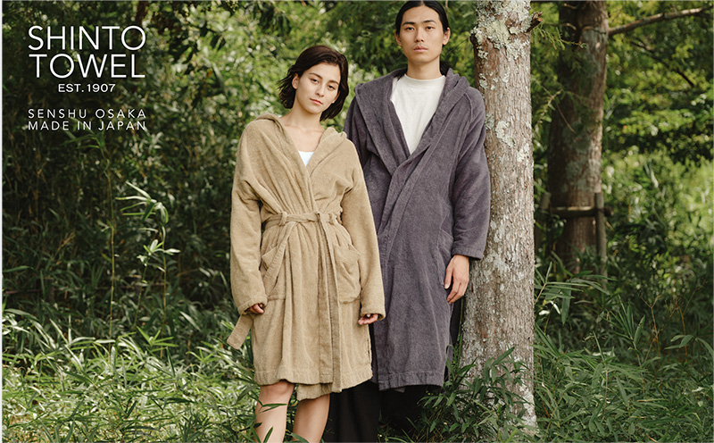 SHINTO TOWEL「ユキネ・バスローブ」Lサイズ（ホワイト）オーガニックコットン100%