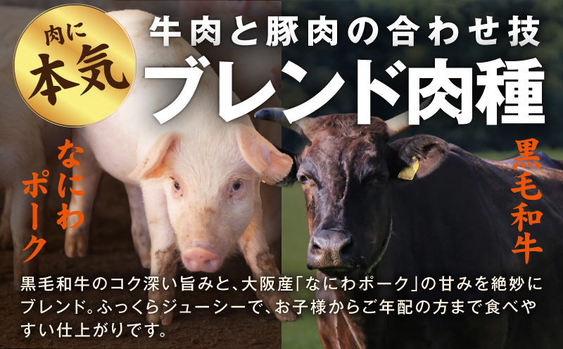 肉の泉佐野 ハンバーグ 30個（合計3.6kg）【黒毛和牛 なにわポーク入り 120g×30個 小分け 冷凍 ストック 人気 総菜 はんばーぐ 焼くだけ 簡単調理 おかず お弁当 大阪 泉佐野 大阪府 泉佐野市】