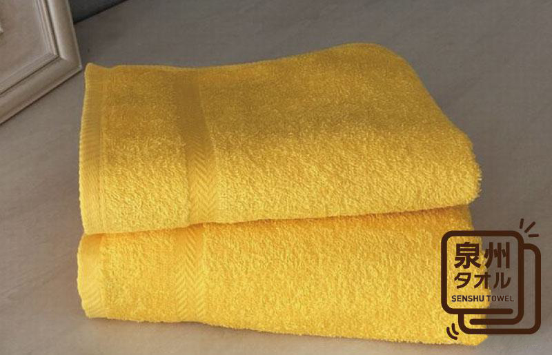 コーマカラーフェイスタオル 2枚（サフロンイエロー) 【泉州タオル 国産 吸水 薄手 普段使い 無地 シンプル 日用品】