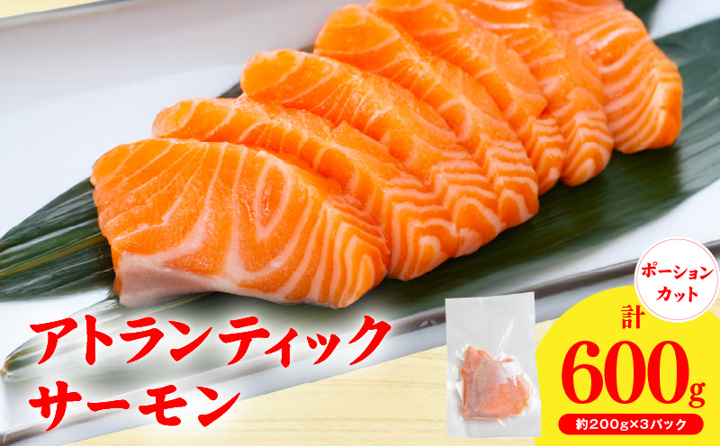 【JALふるさと納税限定】アトランティックサーモン 600g【小分け 200g×3P 柵切り 刺身 魚介 海鮮 さーもん 生食 お試し スピード発送】