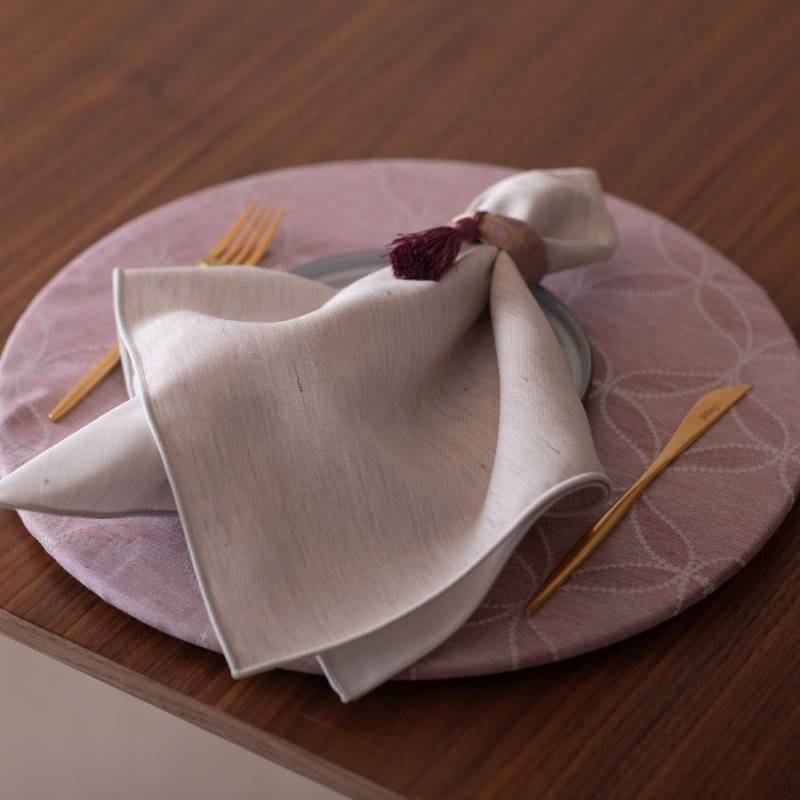 丸形ランチョンマット Azulejo Round Luncheon mat／アズレージョ プレイスマットなし プラム