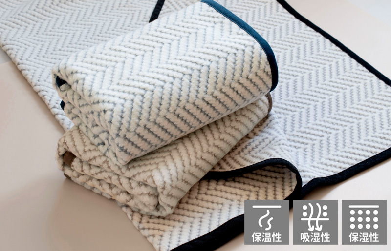 シルク混ひざ掛け mumブランケット　グレー【寝具 毛布 睡眠 快適 熟睡 ベッド ブランケット タオルケット ひざ掛け 掛け毛布 日本製】