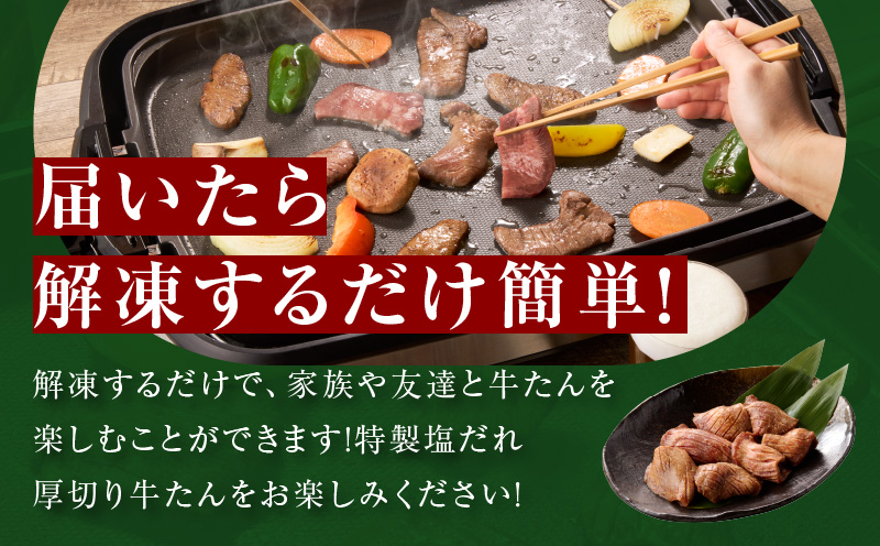 【定期便】厚切り牛タン 1.2kg 秘伝の塩だれ【300g×4P 牛肉 牛タン 牛たん 厚切り牛タン 焼肉 BBQ キャンプ アウトドア 焼くだけ 訳あり サイズ不揃い 小分け 2026年3月＆6月発送 全2回】