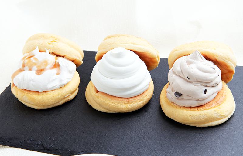 【父の日】パンケーキカフェcafeblowの「ふわふわパンケーキ」 3種3個（プレーン 塩キャラメル Wチョコ）