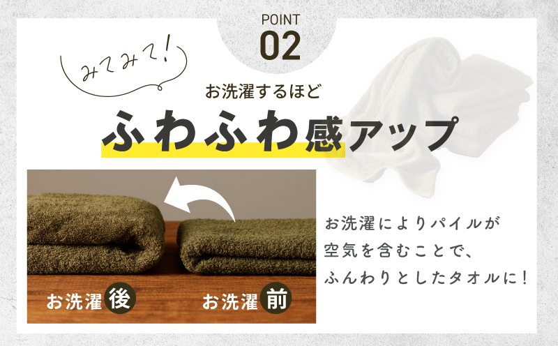 濃色カラー バスタオル 2枚（モスグリーン）【泉州タオル 国産 吸水 普段使い シンプル 日用品 家族 ファミリー 大阪 泉佐野 大阪府 泉佐野市】