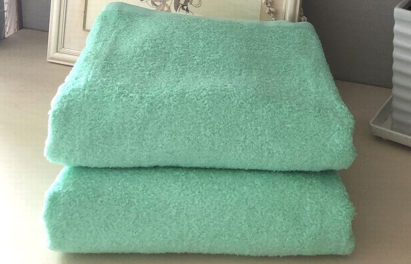超大判バスタオル２枚セット（ウォーターグリーン）泉州タオル 90×170cm【泉州タオル 国産 吸水 普段使い 無地 シンプル 日用品 家族 ファミリー】