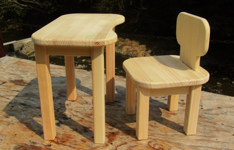 手作り木製 お子様用 机・いすセット Ver.1 Lサイズ