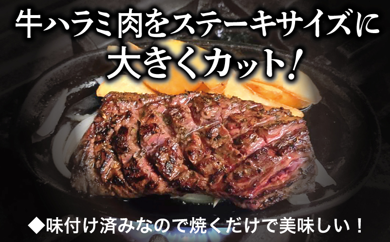 【満足牛ハラミステーキ】オリジナルスパイス仕込み 1枚220g×6P 合計1.32kg 【味付け ハラミ 小分け 焼くだけ 簡単調理 BBQ 牛肉 普段使い】