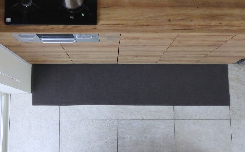北欧風キッチンマット ラグマットタイプ 45×255cm ノーマル型 チャコール 抗菌防臭 SEK 織人しきもの屋工房