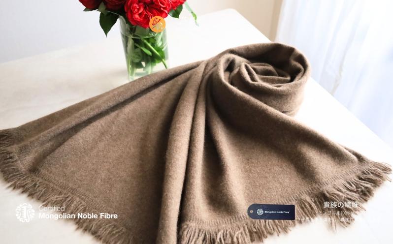 『Noble Fibre』100％ヤク・大判ストール ベージュ【高級 おしゃれ ファッション カシミア より暖かい 防寒】