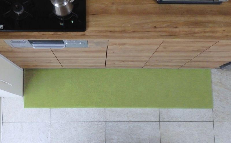 北欧風キッチンマット ラグマットタイプ 45×240cm ノーマル型 ピスタチオ 抗菌防臭 SEK 織人しきもの屋工房