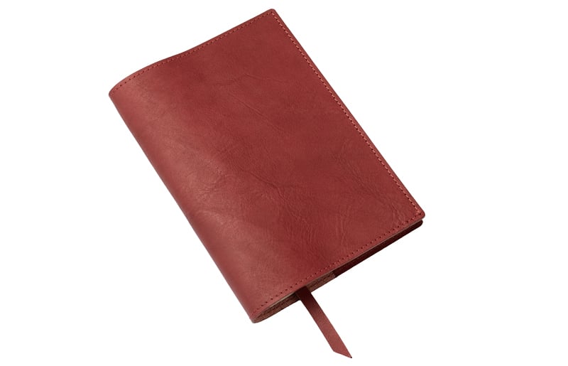 本革ブックカバー 文庫サイズ（レッドオレンジ）
