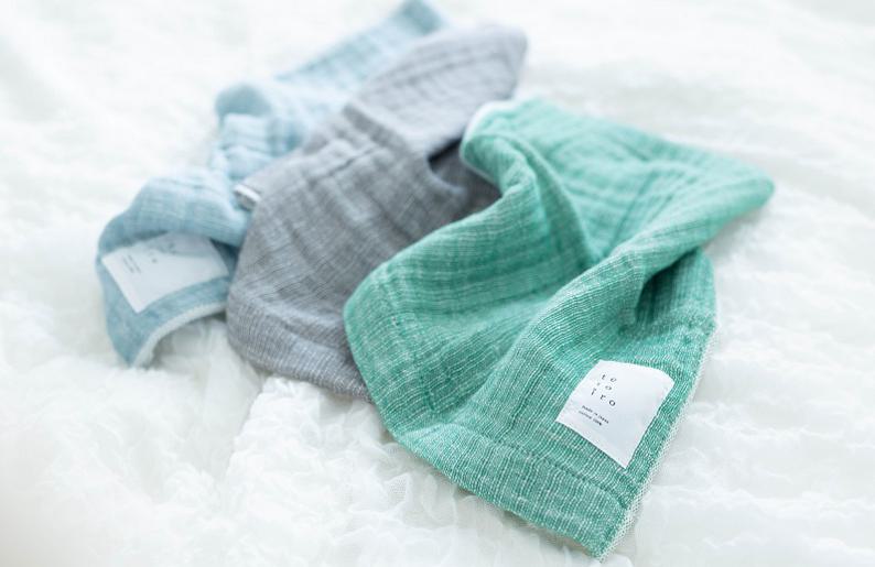 抗菌・防臭のナチュラルな特殊織ガーゼのハンドタオル 3枚 グリーン グレー スモークブルー【泉州タオル 国産 吸水 普段使い シンプル 日用品】