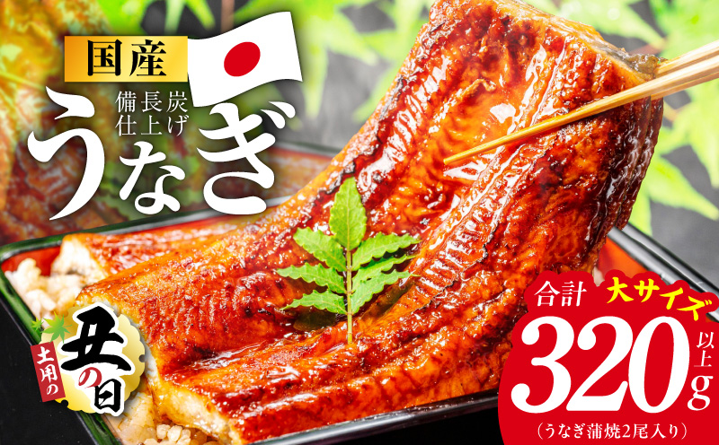 【土用の丑の日】国産うなぎ蒲焼 320g以上（大サイズ2尾）【レンチン 湯煎対応 簡単調理 鰻 ウナギ 人気総菜 日本産 特別規格】
