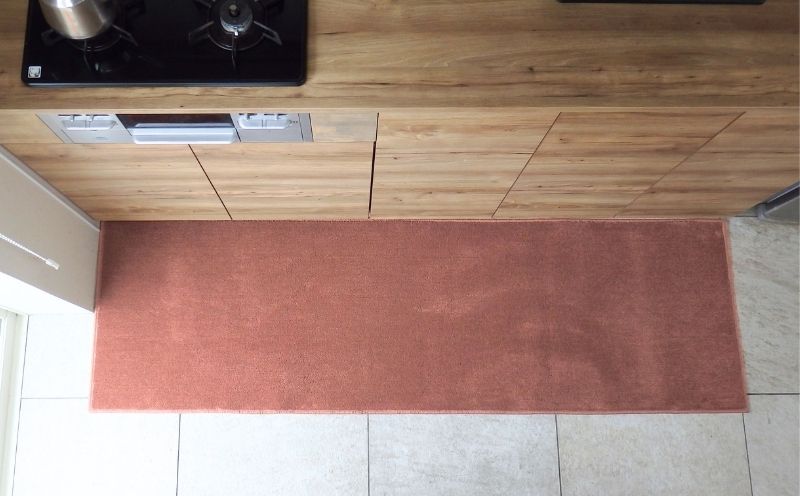 北欧風キッチンマット ラグマットタイプ 65×225cm ノーマル型 ライトマホガニー 抗菌防臭 SEK 織人しきもの屋工房