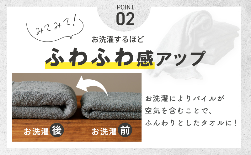 濃色カラー バスタオル 4枚セット（ブルーグレー＆ダークグレー 各2枚）【泉州タオル 国産 吸水 普段使い シンプル 日用品 家族 ファミリー】