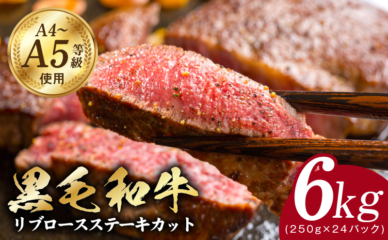 A5/A4ランク 黒毛和牛 リブロースステーキカット 合計6kg（250g×24P）【極味付け肉】