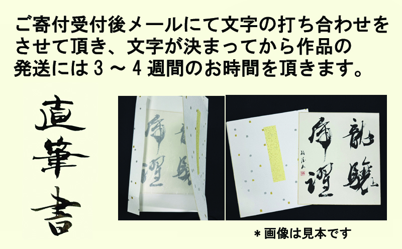 書道家による直筆書 上平梅径 直筆書(白4字)【大阪 泉佐野 大阪府 泉佐野市】