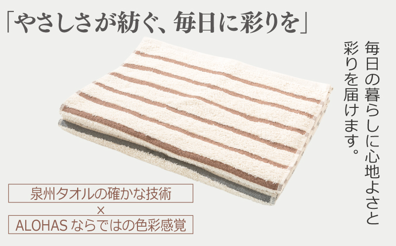 ALOHASコンパクトバスタオル2枚セット【泉州タオル 国産 吸水 たおる 普段使い  シンプル 日用品】