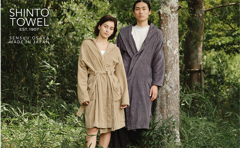 SHINTO TOWEL「ユキネ・バスローブ」Mサイズ（ホワイト）オーガニックコットン100%