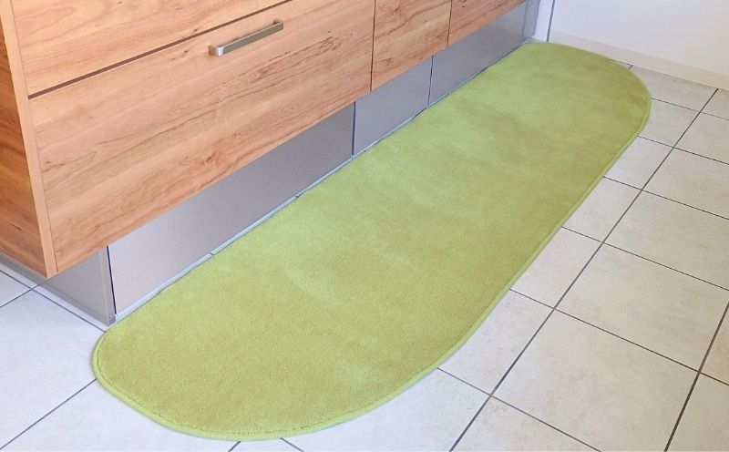 北欧風キッチンマット ラグマットタイプ 65×255cm ゆりかご型 ピスタチオ 抗菌防臭 SEK 織人しきもの屋工房