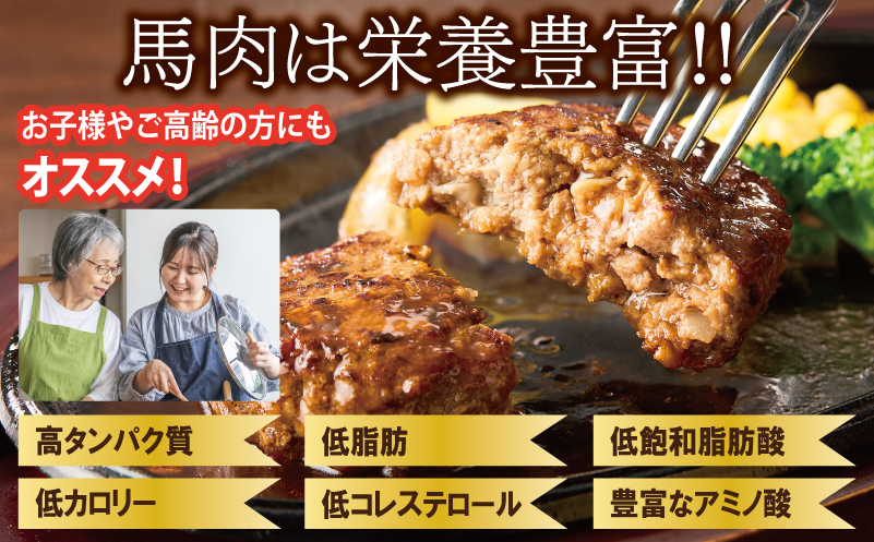 桜文 馬肉ハンバーグ 総量1.2kg（120g×10個） 個包装